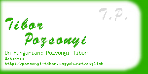 tibor pozsonyi business card